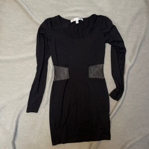 lovers + friends Long Sleeve Mesh Panel Dress XS